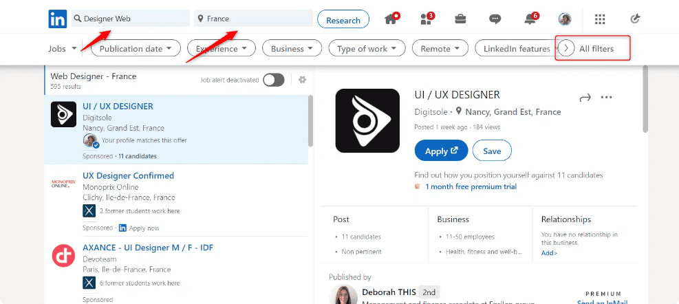 how to search for jobs on linkedin