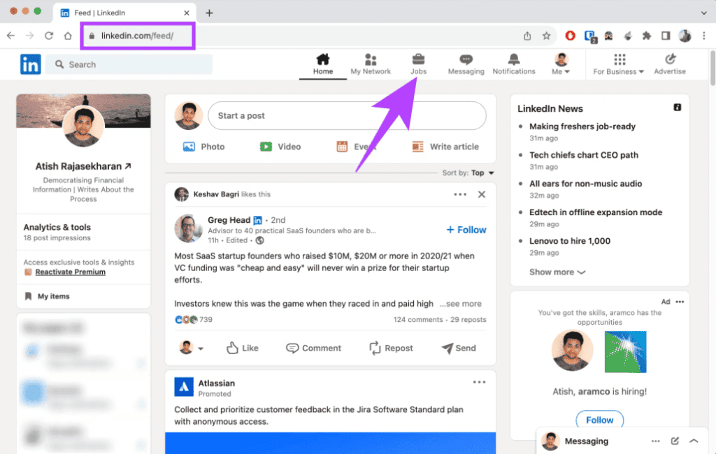 how to search for jobs on linkedin